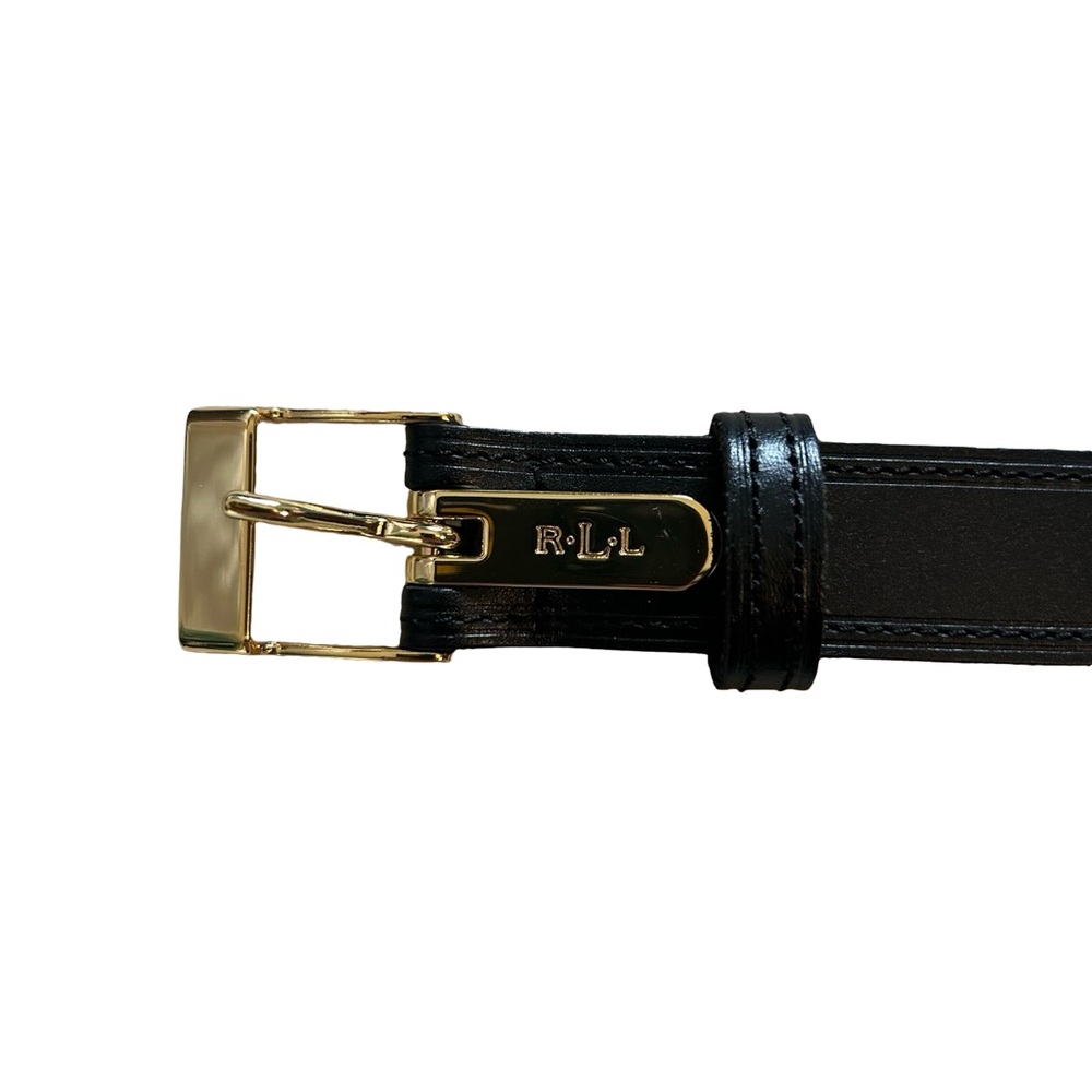 Lauren Ralph Lauren Black Belt with Gold Buckle